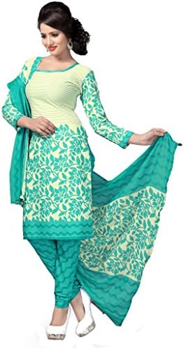 Vaamsi Women's Salwar Suit Dress Material (Cocp18_Off-White_Free Size)