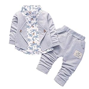 Sunday Kledingset voor kleine kinderen, voor jongens en meisjes, voor 0-6 maanden, formele bruiloft jas top + broek…