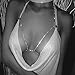 DDLBiz Women Fashion Rhinestone Bra Chain Sexy Harness Bikini Body Chain Jewelry (Silver)
