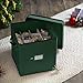 Zober Christmas Ornament Storage Box - Stores 64 Ornaments - Non-Woven, Tear- Proof Christmas Ornament Storage Containers - 3 Inch Cube Compartments - Green