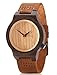 Wood Watch Bamboo Natural Sandalwood Casual Leather Men or Women Gift