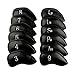 FINGER TEN Golf Iron Head Covers Value 10/12 Piece Set, Synthetic Leather Deluxe Club Headcover in Color Black Blue Red, Universal Fit Main Iron Clubs