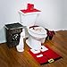 KOBWA Christmas Decoration Bathroom Decoration Santa Toilet Seat Cover and Rug Set