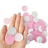 Festivous Wishel 4000 Pieces Pink Silver Paper Confetti,Table Confetti For Wedding Party,Baby Shower,Birthday
