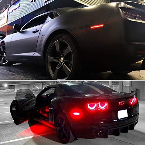 GTINTHEBOX 2PCS 3D Smoked Lens 27-SMD Red Full LED Rear Side Marker Lights Lamps Replacement Kit For 2010 2011 2012 2013 2014 2015 Chevrolet Chevy Camaro