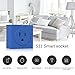 Zettaguard S31-Blue Wi-Fi Smart Plug Outlet, Compatible with Alexa, Timer Switch Socket, Energy Meter, Wireless Remote Control your Electronics from Smartphone or Tablet, Blue