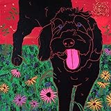 Black Labradoodle Golden Doodle Art - Dog Pop Art MaTTED Print by Angela Bond