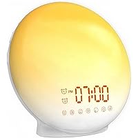 Sunrise Alarm Clock Wake up Light, Smart Sleep Alarm Clock for Kids Adults, Sunrise Sunset Simulation, 7 Natural Sound Machin