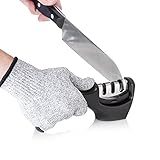 Emmabin Convenient Kitchen Knife Sharpener 3 Stage Knife Sharpening Tool for Blades Repair Restore and Polish