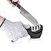 Convenient Kitchen Knife Sharpener- Emmabin 3 Stage Knife Sharpening Tool for Blades Repair Restore and Polish (Cut-Resistant Glove Included )