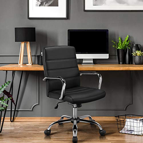 Yaheetech Managerial Executive Chairs Office Task Chair MidBack PU