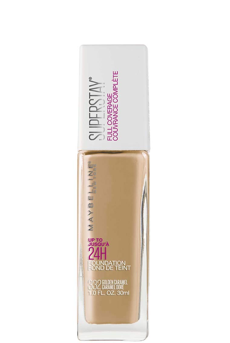 Maybelline New York Super Stay Full Coverage Liquid Foundation Makeup, 332 Golden Caramel, 1 Fl Oz