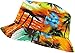 KBM-027 ORG Flag Patriotic Stars and Stripes Floral Galaxy Leaf Aztec Tropical Print Bucket Hat Summer Boonie Cap