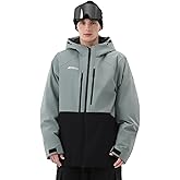 HIGH EXPERIENCE Mens Ski Jacket Snowboard 3L Coat Baggy Waterproof Windproof Warm Insulated Snow Winter Hooded