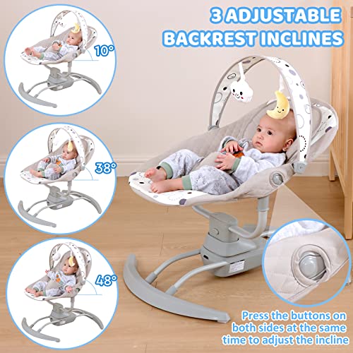 Baby Swing for Infants with 3 Speeds, 8 Lullabies, AC Adapter & Battery Operated, Indoor & Outdoor Use, Remote Control, 0-20 lb, 0-9 Months