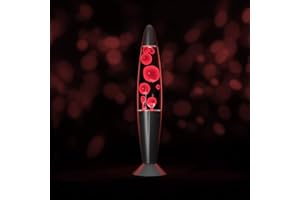 Irvy Motion Lamp 13.5'', Beautiful Liquid Entertaining Tabletop Lamp for Adults and Kids, White Clear Liquid with Silver Base Decorative Lights, Gift for Christmas and Birthday (Red with Spare Bulb)