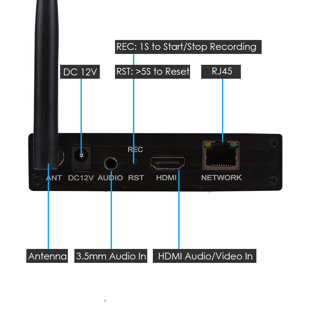 EXVIST H.265 1080P WiFi HDMI Video Encoder W/SD Card Slot Max. 128G DDNS HTTP RTMP RTSP TS UDP Compatible with ONV/HK Private Protool for IPTV Live Streaming to YouTube Facebook Vimeo