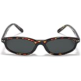 TIJN Small Rectangle Polarized Sunglasses for Women & Men – Cat Eye Retro Slim Square UV400 Shades for Driving & Daily Wear