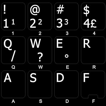 Amazon Com Portuguese Brazilian Non Transparent Keyboard Labels For Laptop Desktop With White Lettering And Black Background Electronics