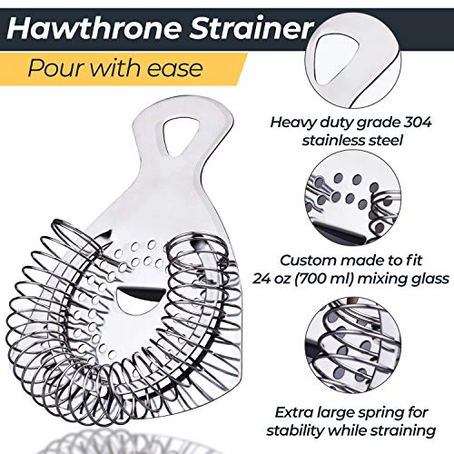 Cork & Mill Cocktail Mixing Glass Set Old Fashioned Kit 24 oz (700