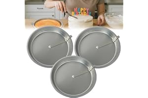 Perfectrelease Cake Pan, Easy Release Cake Pans 9 Inch Round with Lever, Non-Stick Leakproof Easy-Out Circle Stainless Steel 