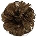 FESHFEN 100% Human Hair Scrunchies (27# Strawberry Blonde) Curly Messy Hair Bun Extensions Wedding Hair Pieces for Women Kids Hair Updo Donut Chignonsthumb 2
