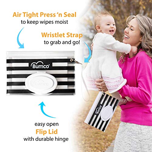 Top Products: Best Sellers In Baby - Wipes & Holders - Bumco Diaper Bag Wet Wipes Dispenser, Reusable Refillable Pouch, Organizer For Travel, Carrying Clutch, Unique Baby Gift For Girl/Boy, (Gold & Black