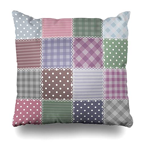 Ahawoso Throw Pillow Cover Craft Quilting Patchwork Different