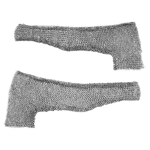 Chainmail Sleeve and Shoulder Panels-Alternating Mild Steel Wedge Riveted Flat Rings and Solid Flat Rings