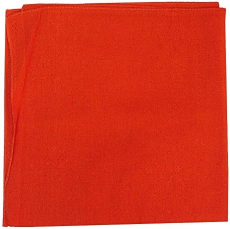 Solid Orange Bandanas by the Dozen 100 Percent Cotton, 22 Inches x 22 Inches