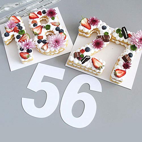 EORTA 0-8 Numeral Cake Tins Molds Arabic Number Cake Maker Decorative Fillings Layered Cake Baking Tools for DIY Wedding Birthday Anniversary, White, 12 Inch - Thumbnail 5