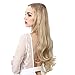 SARLA Invisible Wire Hair Extension Ombre Transparent Headband Adjustable Wavy Curly Synthetic Hairpiece 16 Inch for Women