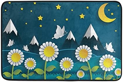 Papper Cutting Moon Flower Butterfly And Snow Mountain Custom Design Doormats Non-slip Water-absorbing Indoor Outdoor Decorative Floor Mats By Stanfer 23.6''x15.7''