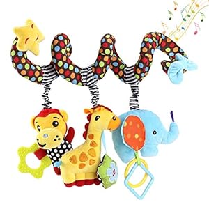 Hanging Toys for Car Seat Crib Mobile, Infant Baby Spiral Plush Toys for Crib Bed Stroller Car Seat Bar