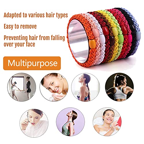 J.CARP 8Pcs Mixed color Hair Ties for Women Girls, Elastics Hair Bands Ponytail Holders, No Damage No Crease Hair Elastics, Perfect for Girls and Women with Thick or Curly Hair, Style 5
