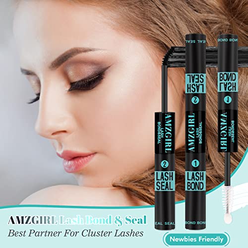 Lash Glue,Eyelash Glue,Waterproof Lash Bond and Seal,Lashes Clusters Glues for DIY Eyelash Extensions,Lash Glue for Eyelash Clusters 2-in-1 Bond and Seal Strong Hold 72H,Latex-Free(10ml)