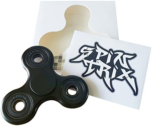 Spin Trix Fidget Spinner Si3N4 Hybrid Ceramic Bearing FREE STICKER! - Non 3D Printed Fantastic for relief of ADD, ADHD, Anxiety, Autism and Stress in Adults and Children (Black)
