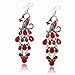 VTG Tibet Silver Diamante Teardrop Eardrop Peacock Dangle Earrings (Pack of 2)