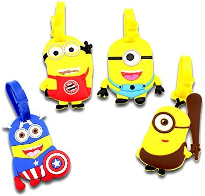 Finex® *Set of 4* Despicable Me Minion Travel Luggage ID Tag for Bags Suitcases (Character Random)