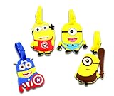 Finex® *Set of 4* Despicable Me Minion Travel Luggage ID Tag for Bags Suitcases (Character Random)