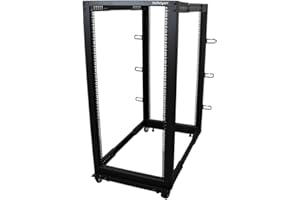 StarTech 25U 4-Post Server Rack, 19in Open Frame Rack with 40in (101cm) Mounting Depth and 1200lb (544kg) Weight Capacity, Mo
