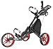 CaddyTek EZ-Fold 3 Wheel Golf Push Cart, Red