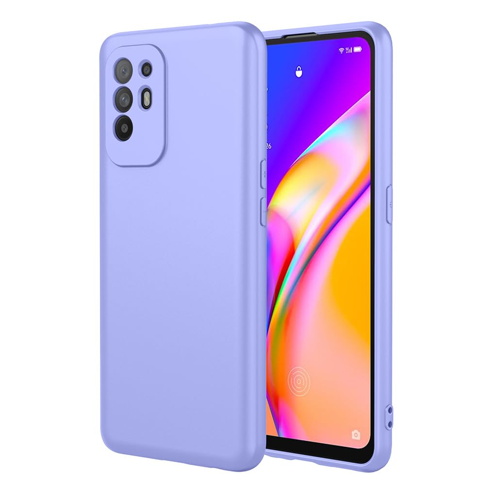 SEAHAI Case for OPPO A94 5G, Ultra Thin Silky-Soft Touch Liquid Silicone Phone Cover with Shockproof Airbag Design, Premium TPU Bumper Fashion Case - Purple