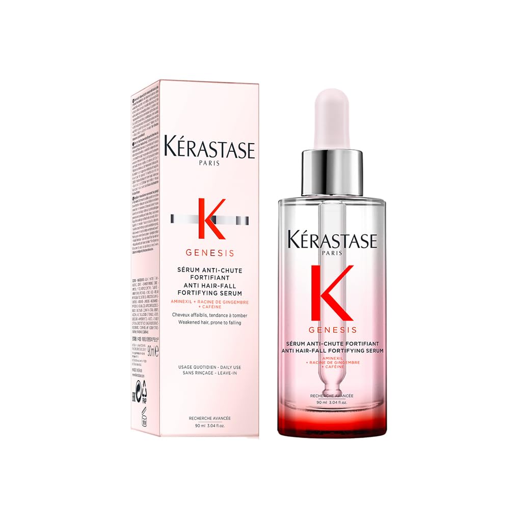 Kérastase Genesis Hair Serum, Nourishing & Fortifying Leave-In Conditioner, For Weakened Hair, With Ginger Root & Edelweiss Flower, Sérum Anti-Chute Fortifiant, 90 ml