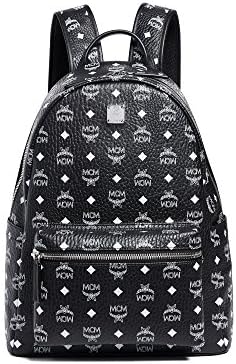 white and black mcm backpack