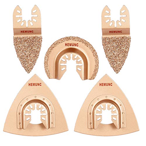 5pcs Mixed Universal Carbide oscillating Tool Blades Set for Tile Grout