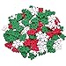 Livder 150 Pieces Christmas Wooden Buttons Sewing Snowflake Button with 2 Holes (Red, Green, White)