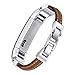 bayite Leather Bands Compatible Fitbit Alta and Alta HR, Adjustable Metal Buckle Leather Wristband, Brown Large 6.7