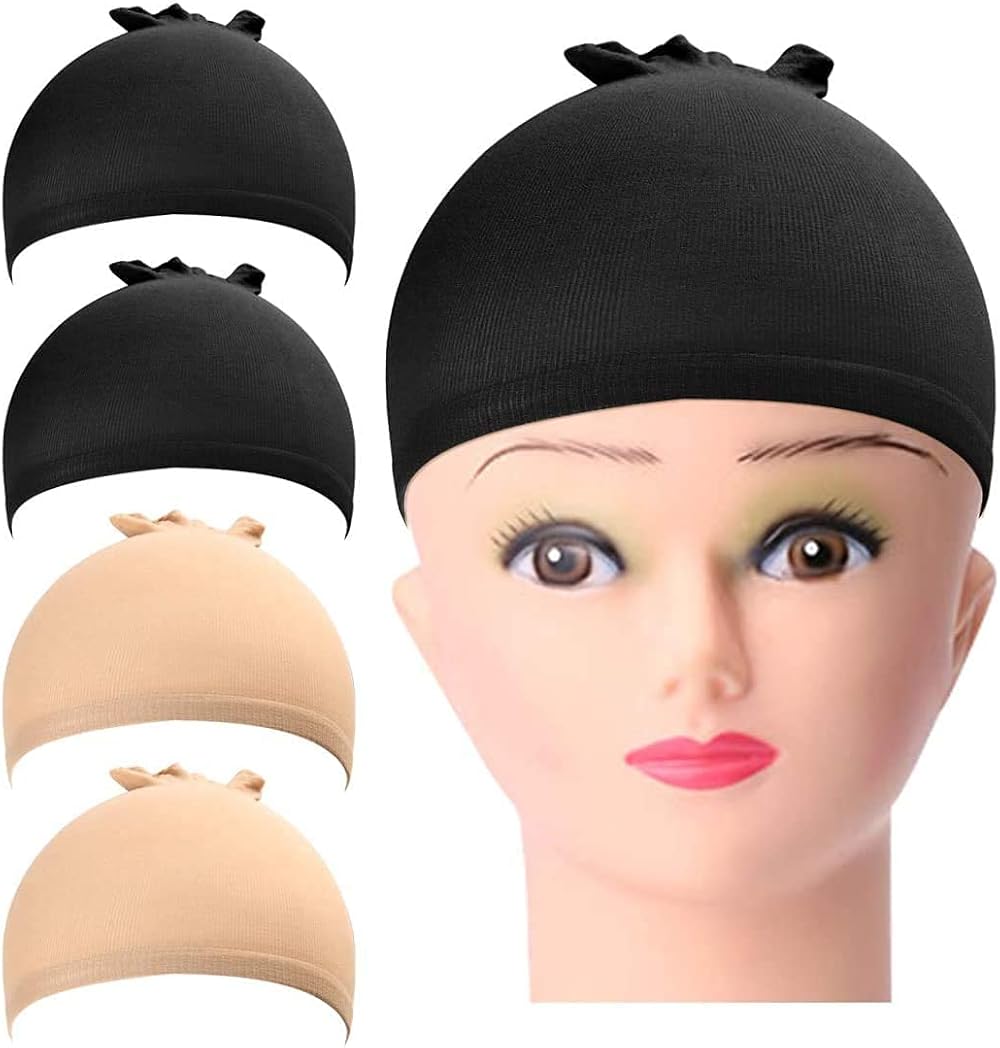 URAQT Wig Caps 4 Pcs Stretchy Nylon Ultra Thin Non-Slip Breathable Wig Cap