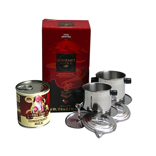 Trung Nguyen Vietnam Kaffee Set! Gourmet Mischung+2 Kaffeesiebe+1 Kondensmilch gratis